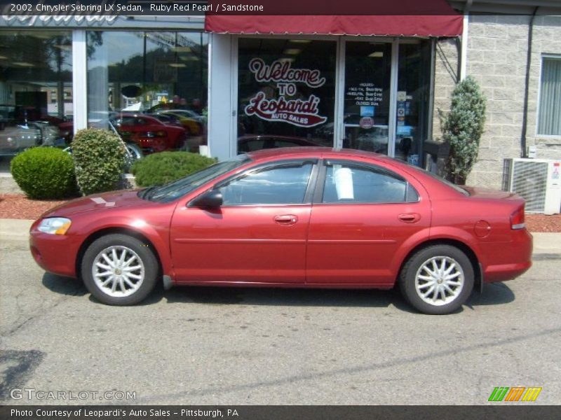 Ruby Red Pearl / Sandstone 2002 Chrysler Sebring LX Sedan