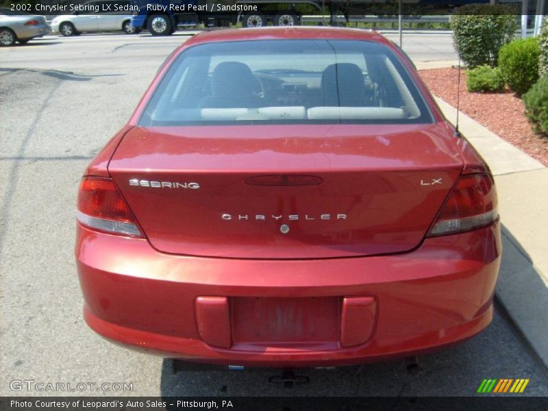 Ruby Red Pearl / Sandstone 2002 Chrysler Sebring LX Sedan