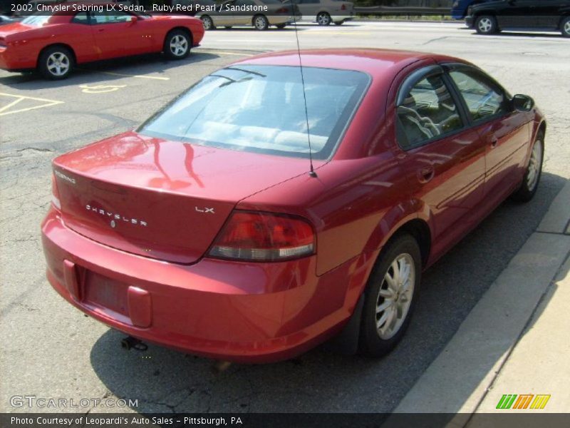Ruby Red Pearl / Sandstone 2002 Chrysler Sebring LX Sedan