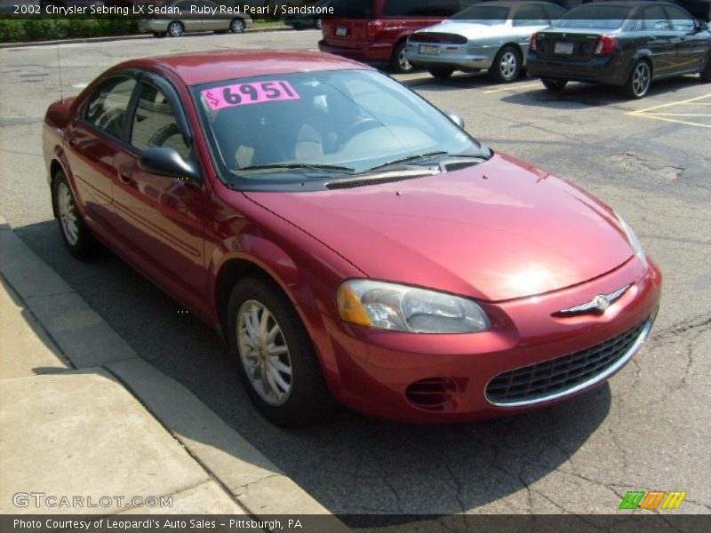 Ruby Red Pearl / Sandstone 2002 Chrysler Sebring LX Sedan