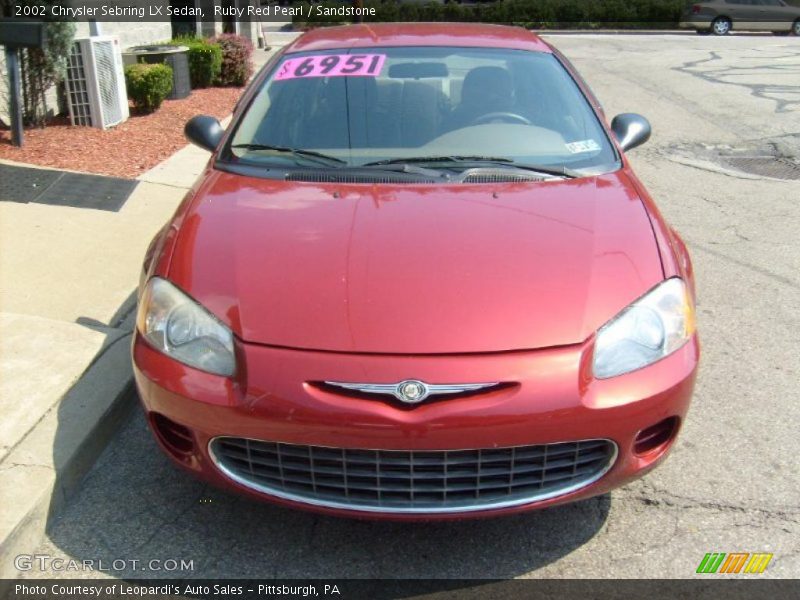 Ruby Red Pearl / Sandstone 2002 Chrysler Sebring LX Sedan