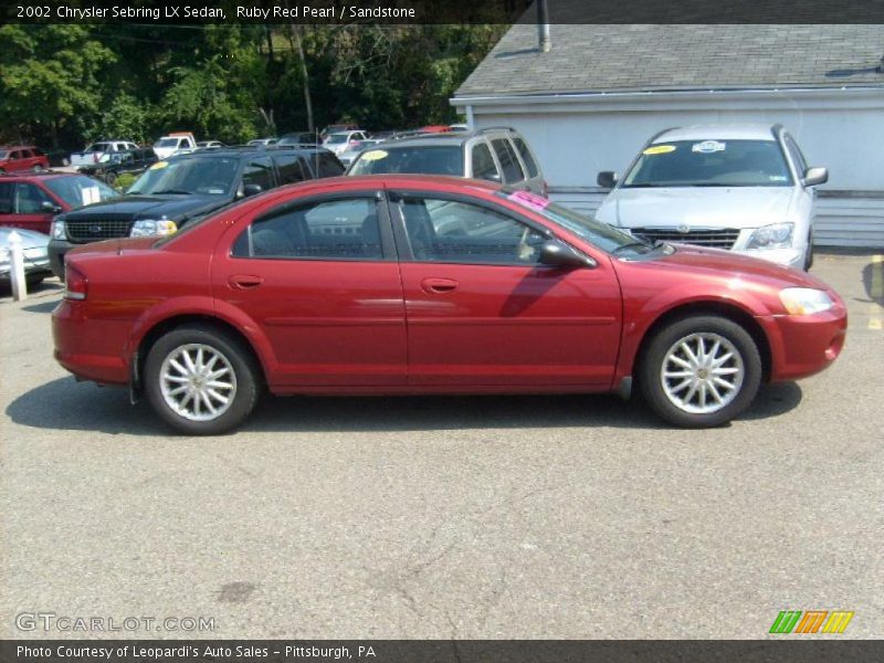 Ruby Red Pearl / Sandstone 2002 Chrysler Sebring LX Sedan