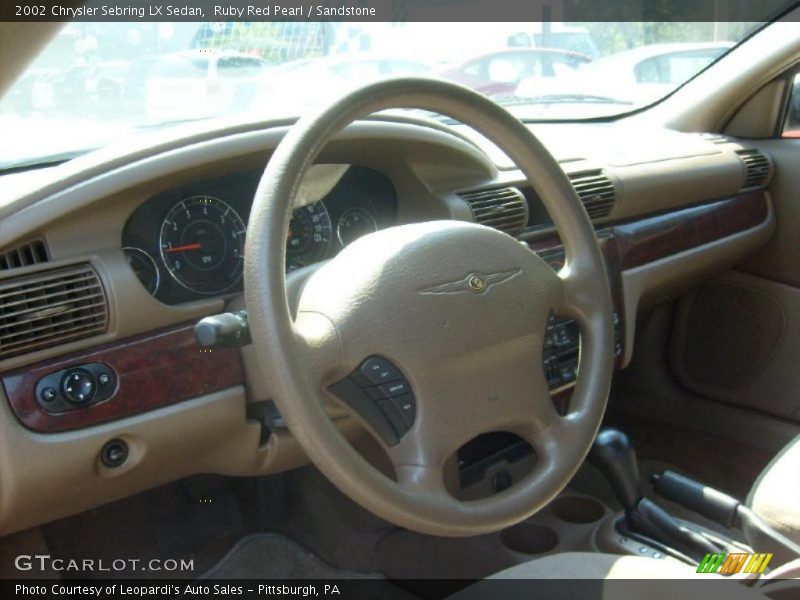 Ruby Red Pearl / Sandstone 2002 Chrysler Sebring LX Sedan