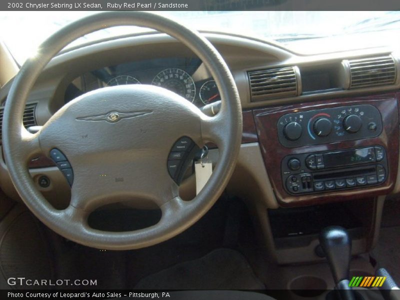 Ruby Red Pearl / Sandstone 2002 Chrysler Sebring LX Sedan