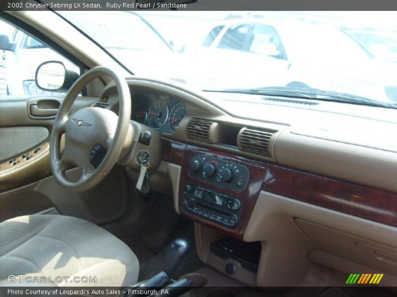 Ruby Red Pearl / Sandstone 2002 Chrysler Sebring LX Sedan