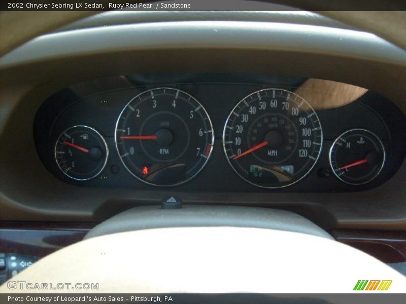 Ruby Red Pearl / Sandstone 2002 Chrysler Sebring LX Sedan
