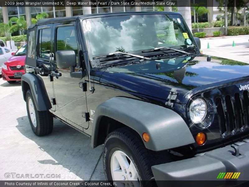 Deep Water Blue Pearl / Dark Slate Gray/Medium Slate Gray 2009 Jeep Wrangler Unlimited X