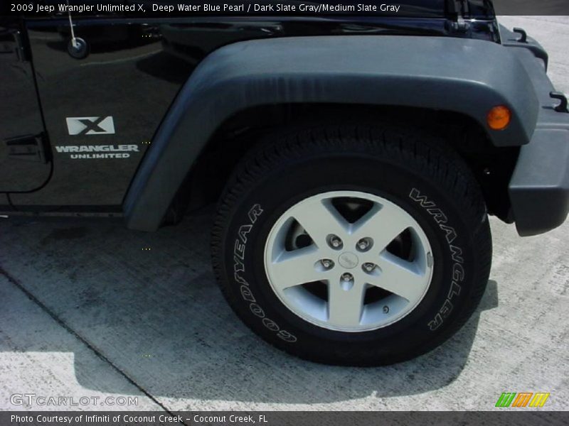 Deep Water Blue Pearl / Dark Slate Gray/Medium Slate Gray 2009 Jeep Wrangler Unlimited X