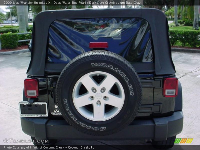 Deep Water Blue Pearl / Dark Slate Gray/Medium Slate Gray 2009 Jeep Wrangler Unlimited X