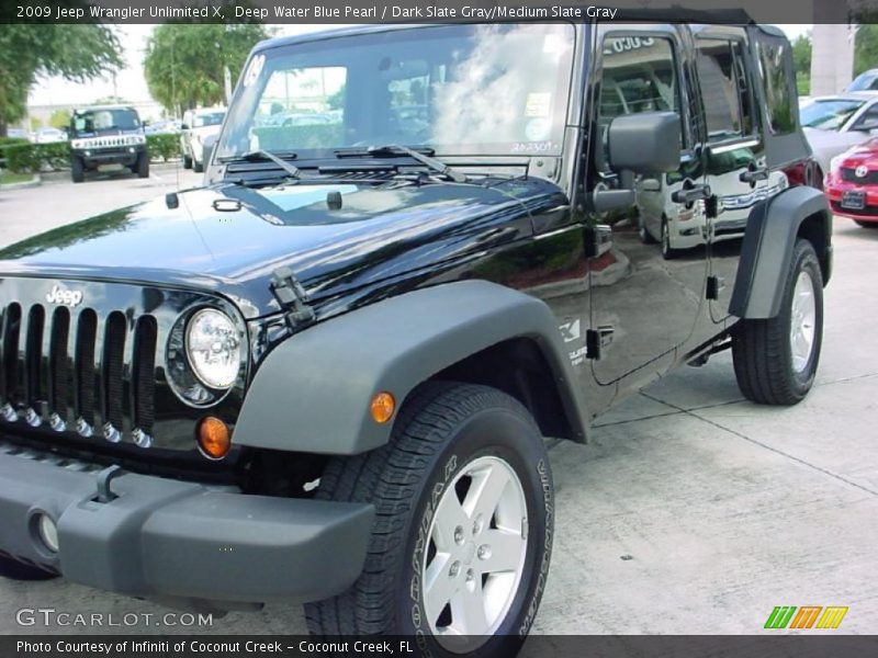 Deep Water Blue Pearl / Dark Slate Gray/Medium Slate Gray 2009 Jeep Wrangler Unlimited X