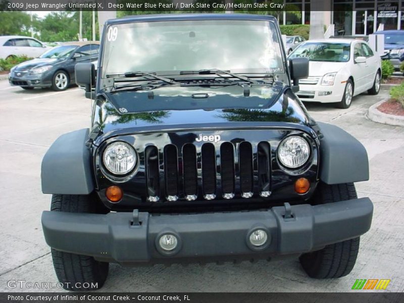 Deep Water Blue Pearl / Dark Slate Gray/Medium Slate Gray 2009 Jeep Wrangler Unlimited X