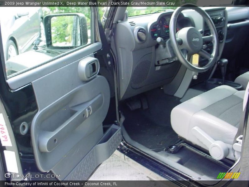 Deep Water Blue Pearl / Dark Slate Gray/Medium Slate Gray 2009 Jeep Wrangler Unlimited X
