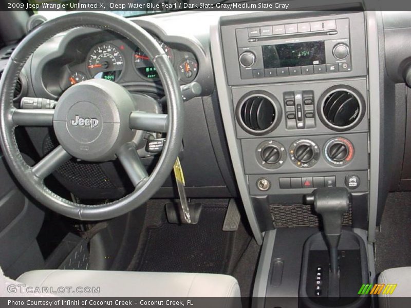 Deep Water Blue Pearl / Dark Slate Gray/Medium Slate Gray 2009 Jeep Wrangler Unlimited X
