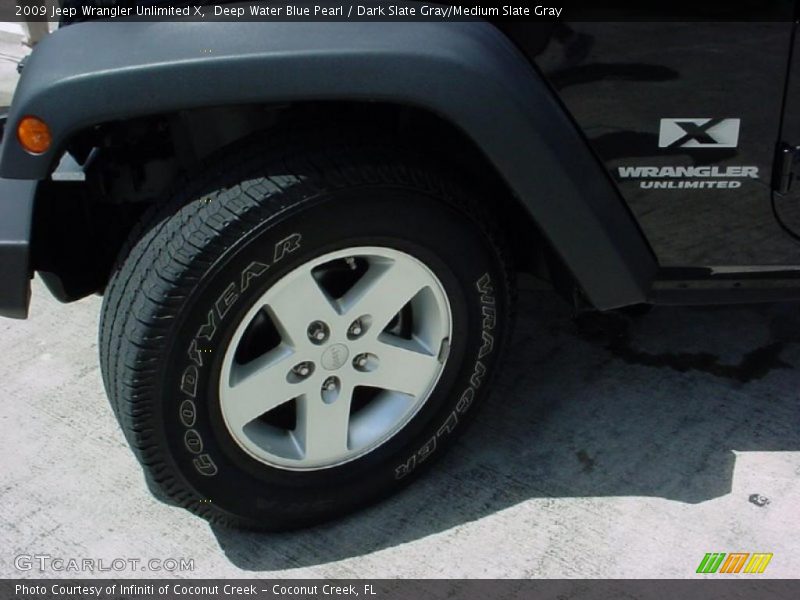 Deep Water Blue Pearl / Dark Slate Gray/Medium Slate Gray 2009 Jeep Wrangler Unlimited X