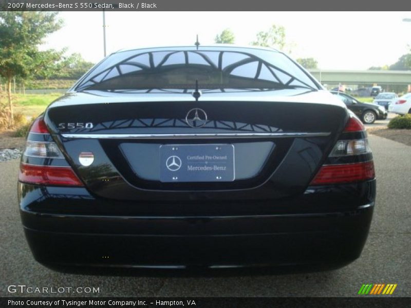 Black / Black 2007 Mercedes-Benz S 550 Sedan