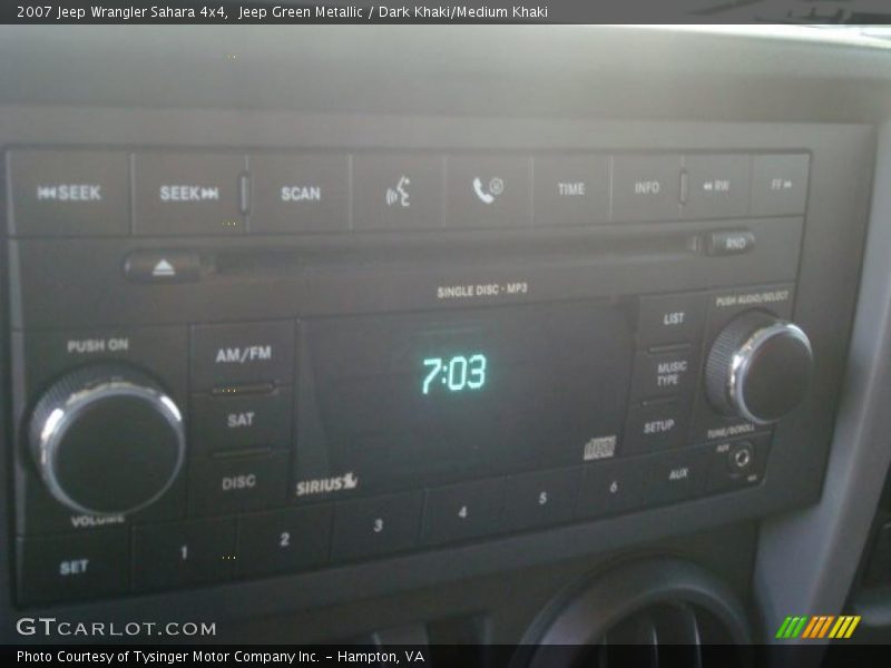 Jeep Green Metallic / Dark Khaki/Medium Khaki 2007 Jeep Wrangler Sahara 4x4