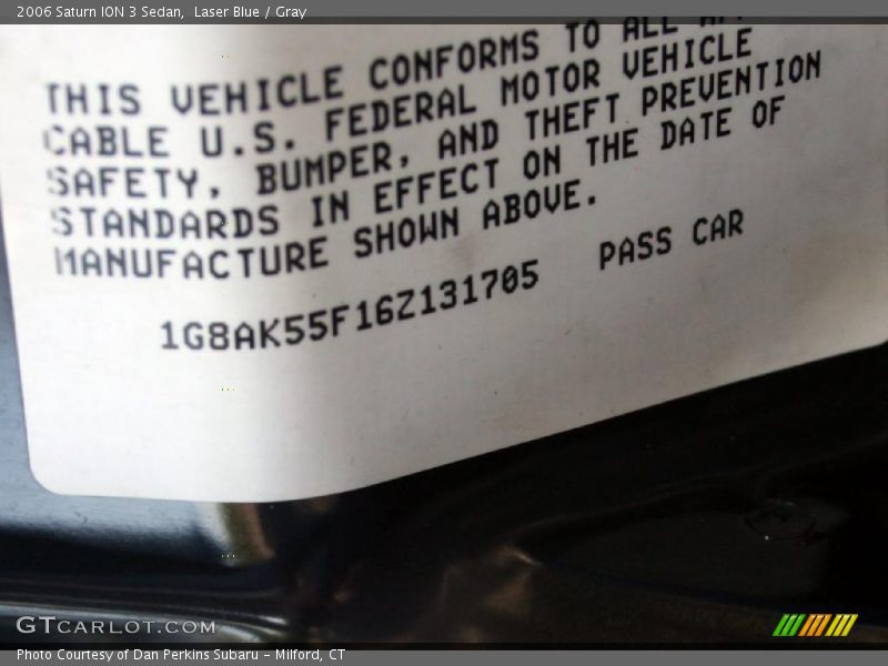 Laser Blue / Gray 2006 Saturn ION 3 Sedan
