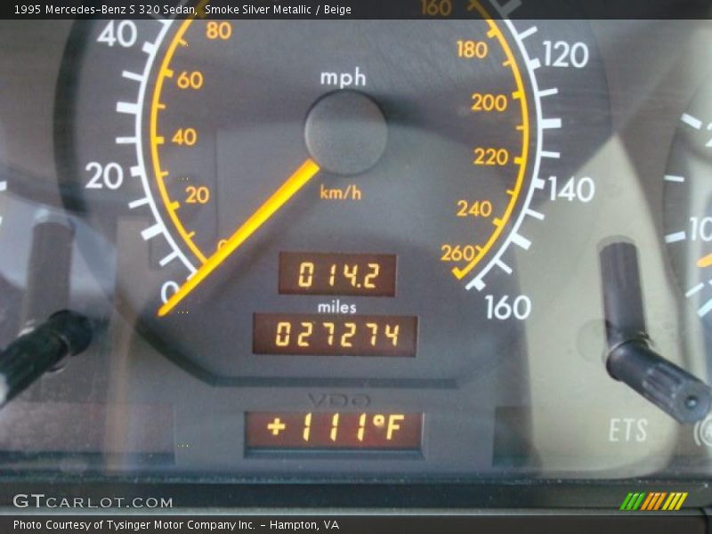 Smoke Silver Metallic / Beige 1995 Mercedes-Benz S 320 Sedan