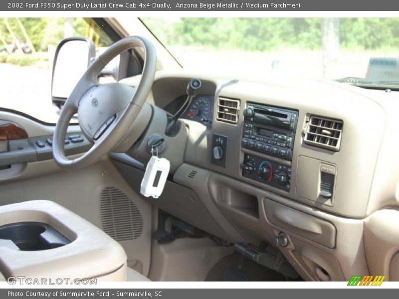 Arizona Beige Metallic / Medium Parchment 2002 Ford F350 Super Duty Lariat Crew Cab 4x4 Dually