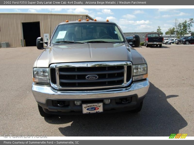 Arizona Beige Metallic / Medium Parchment 2002 Ford F350 Super Duty Lariat Crew Cab 4x4 Dually