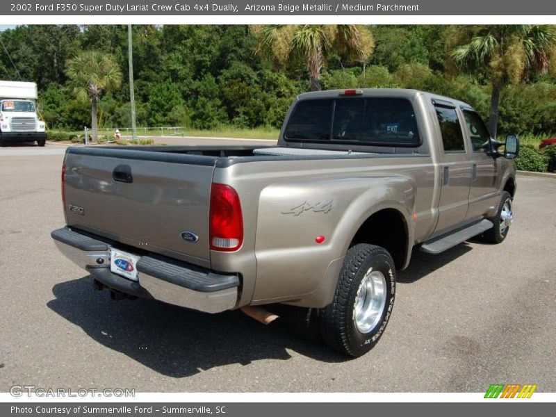 Arizona Beige Metallic / Medium Parchment 2002 Ford F350 Super Duty Lariat Crew Cab 4x4 Dually