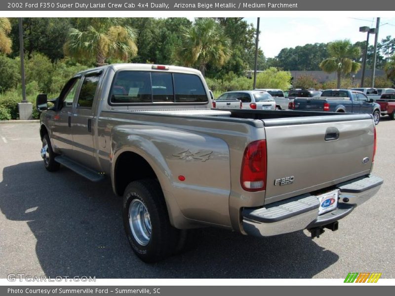 Arizona Beige Metallic / Medium Parchment 2002 Ford F350 Super Duty Lariat Crew Cab 4x4 Dually