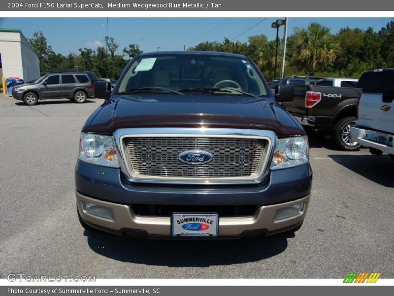 Medium Wedgewood Blue Metallic / Tan 2004 Ford F150 Lariat SuperCab