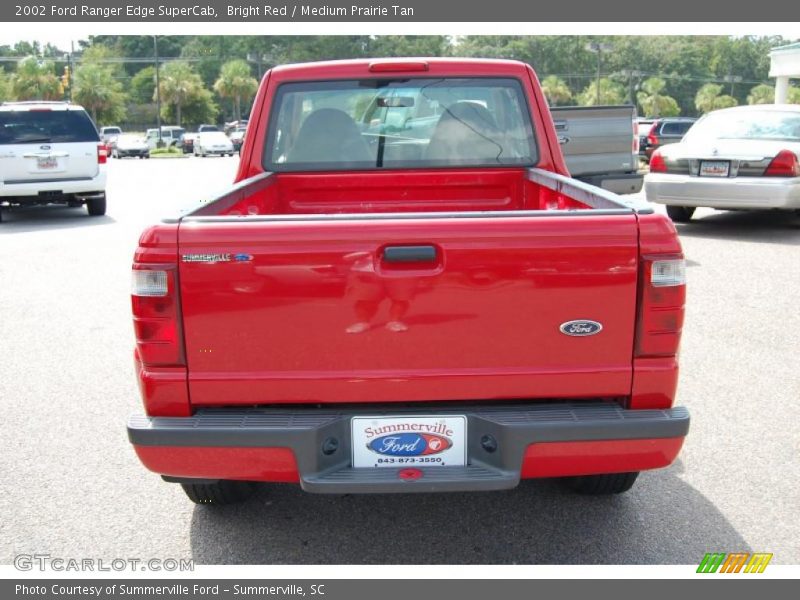 Bright Red / Medium Prairie Tan 2002 Ford Ranger Edge SuperCab