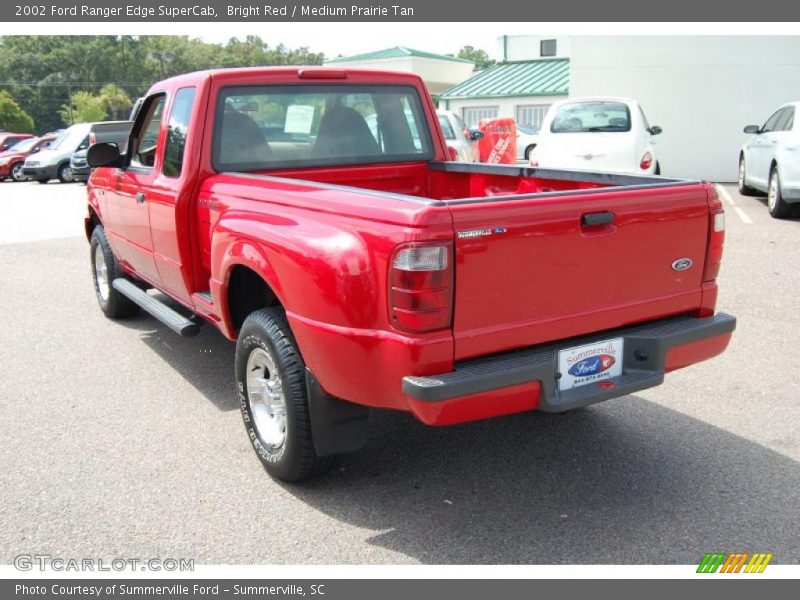 Bright Red / Medium Prairie Tan 2002 Ford Ranger Edge SuperCab