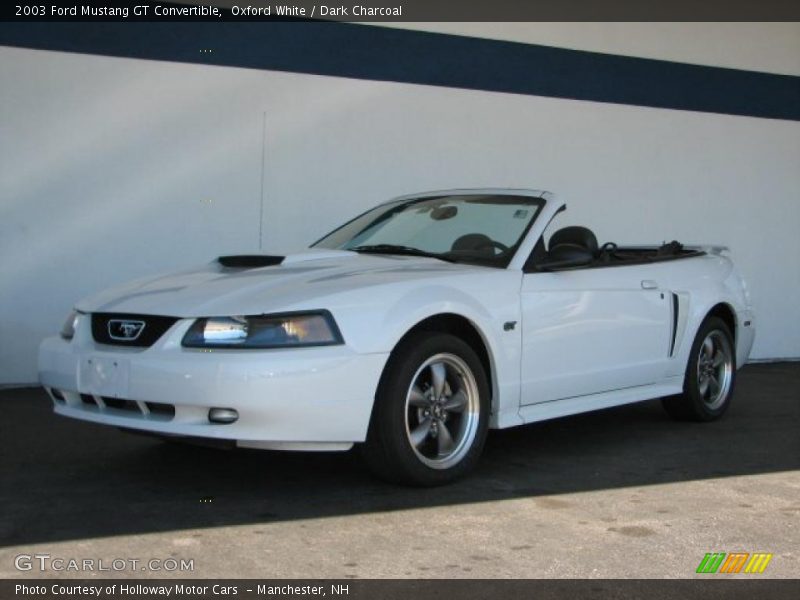 Oxford White / Dark Charcoal 2003 Ford Mustang GT Convertible