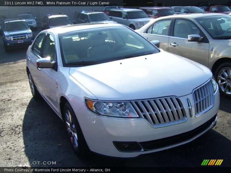 White Platinum Tri-Coat / Light Camel 2011 Lincoln MKZ FWD