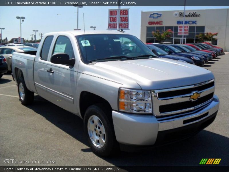 Sheer Silver Metallic / Ebony 2010 Chevrolet Silverado 1500 LT Extended Cab