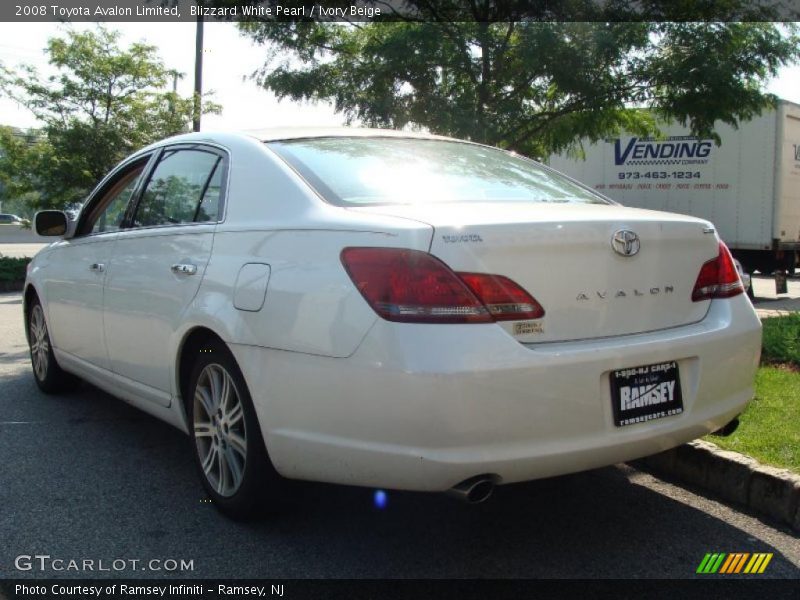 Blizzard White Pearl / Ivory Beige 2008 Toyota Avalon Limited