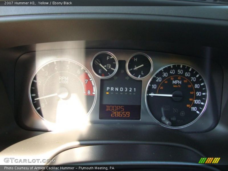 Yellow / Ebony Black 2007 Hummer H3