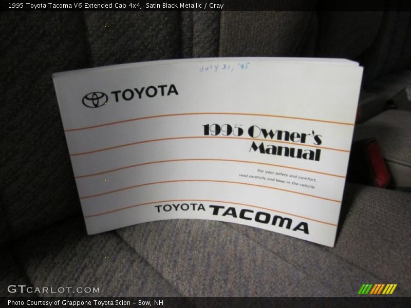 Satin Black Metallic / Gray 1995 Toyota Tacoma V6 Extended Cab 4x4