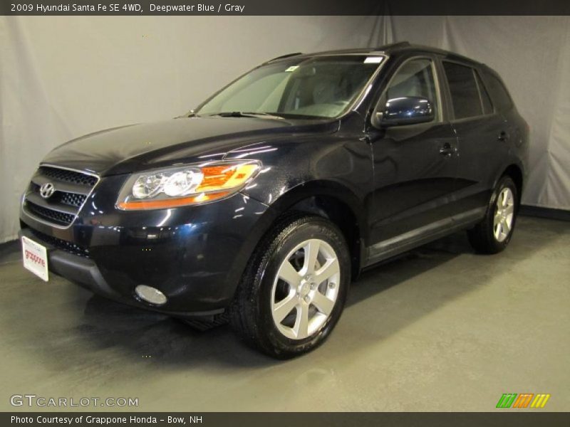 Deepwater Blue / Gray 2009 Hyundai Santa Fe SE 4WD