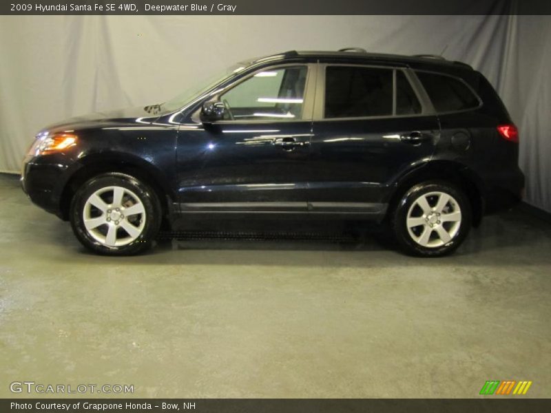 Deepwater Blue / Gray 2009 Hyundai Santa Fe SE 4WD