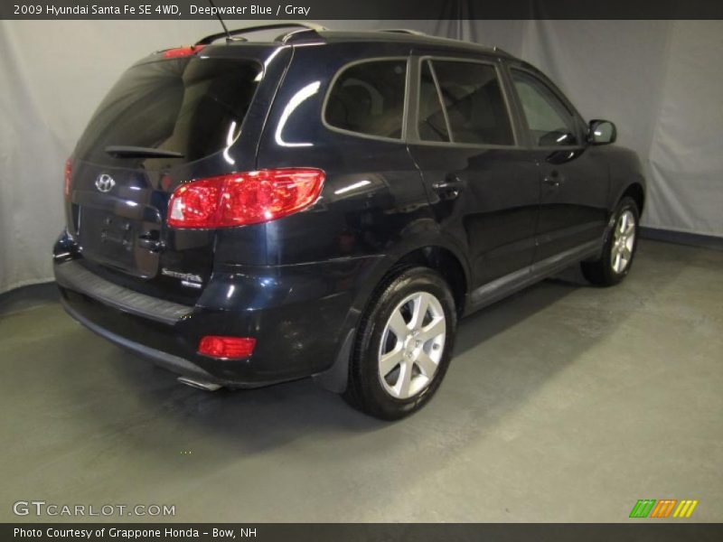 Deepwater Blue / Gray 2009 Hyundai Santa Fe SE 4WD