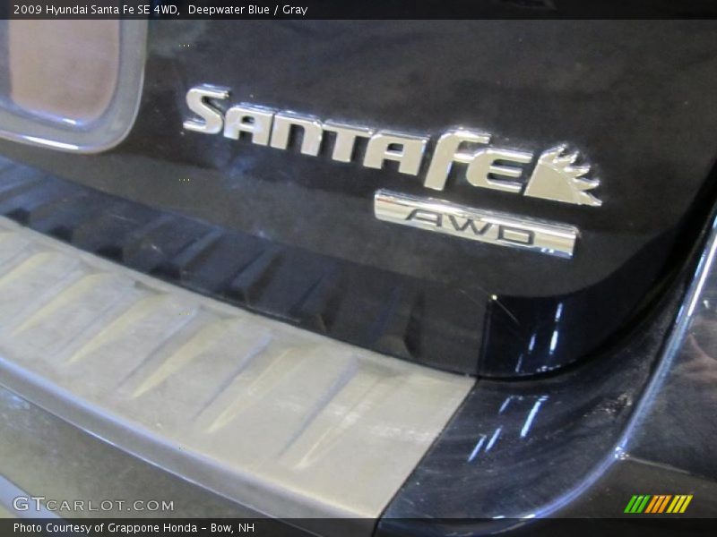 Deepwater Blue / Gray 2009 Hyundai Santa Fe SE 4WD