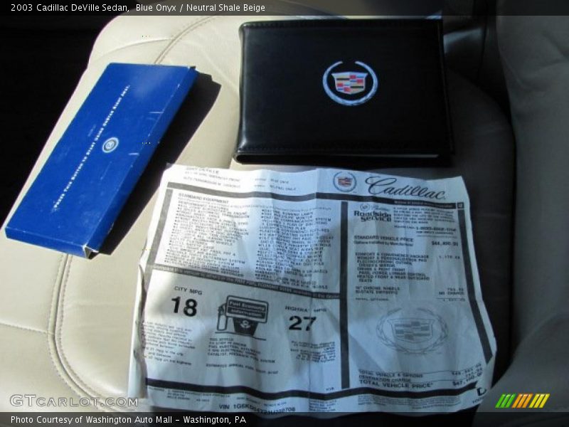 Blue Onyx / Neutral Shale Beige 2003 Cadillac DeVille Sedan