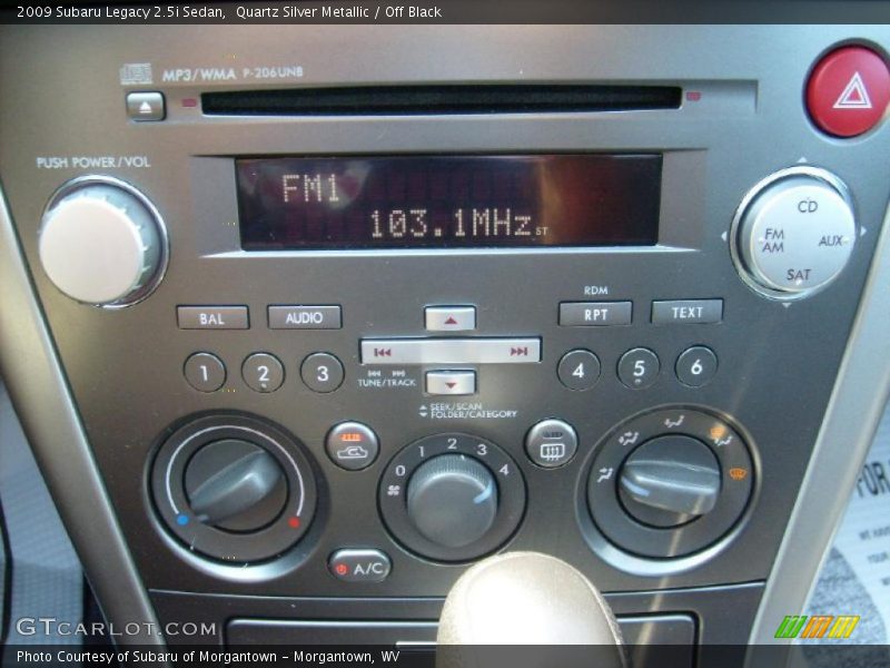 Quartz Silver Metallic / Off Black 2009 Subaru Legacy 2.5i Sedan