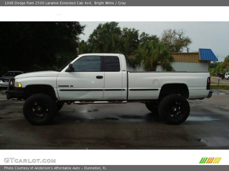 Bright White / Gray 1998 Dodge Ram 2500 Laramie Extended Cab 4x4