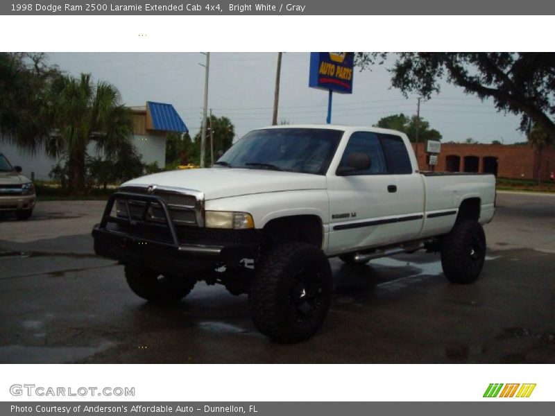 Bright White / Gray 1998 Dodge Ram 2500 Laramie Extended Cab 4x4