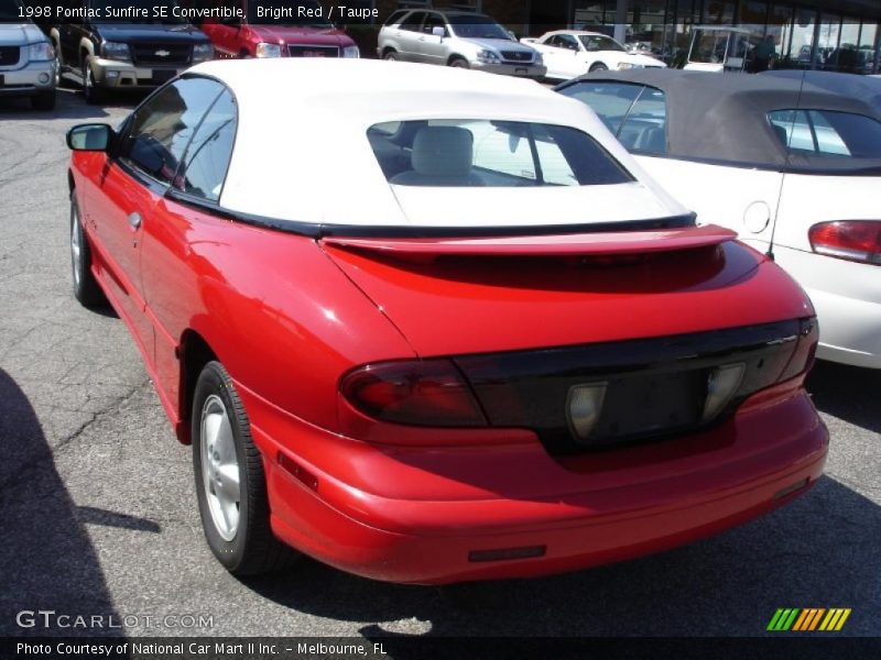 Bright Red / Taupe 1998 Pontiac Sunfire SE Convertible