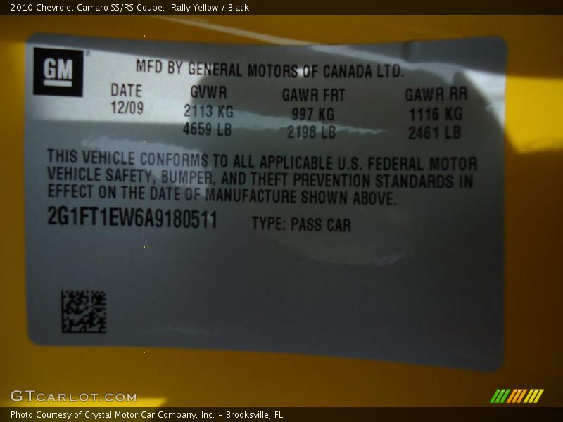 Rally Yellow / Black 2010 Chevrolet Camaro SS/RS Coupe