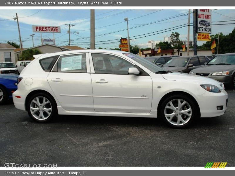 Crystal White Pearl / Black 2007 Mazda MAZDA3 s Sport Hatchback