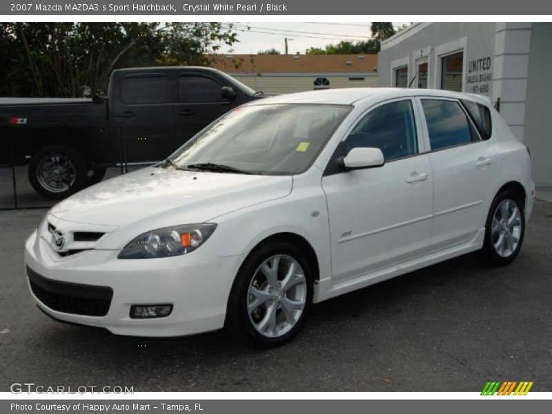 Crystal White Pearl / Black 2007 Mazda MAZDA3 s Sport Hatchback