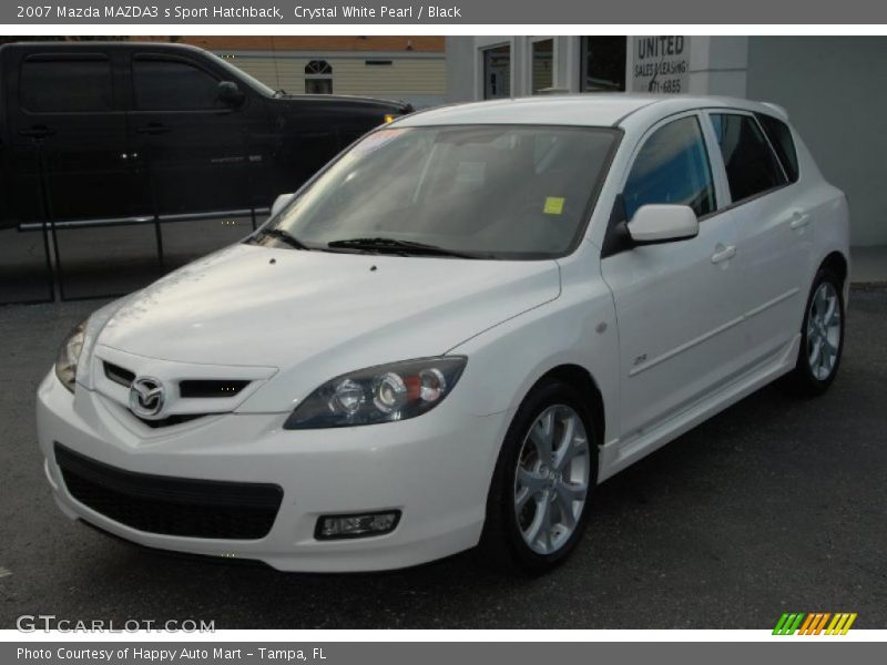 Crystal White Pearl / Black 2007 Mazda MAZDA3 s Sport Hatchback