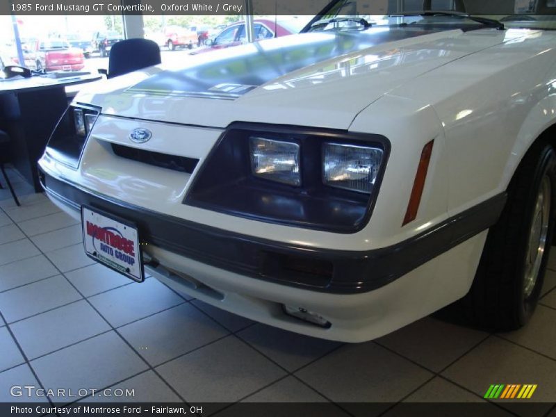Oxford White / Grey 1985 Ford Mustang GT Convertible