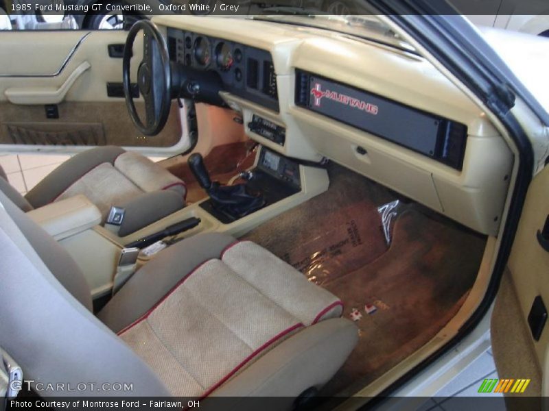Oxford White / Grey 1985 Ford Mustang GT Convertible